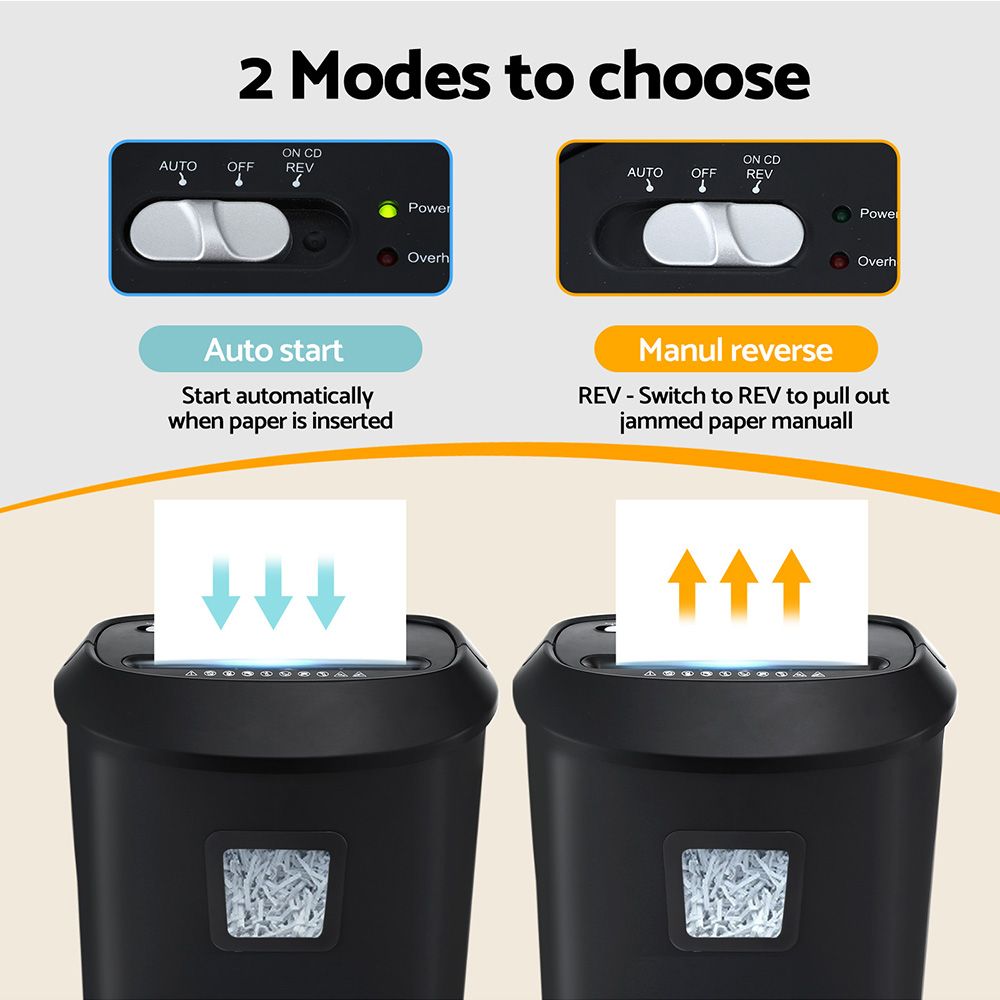 Devanti Electric Paper Shredder for Home Office 10 A4 Paper Sheet Cross-Cut Paper