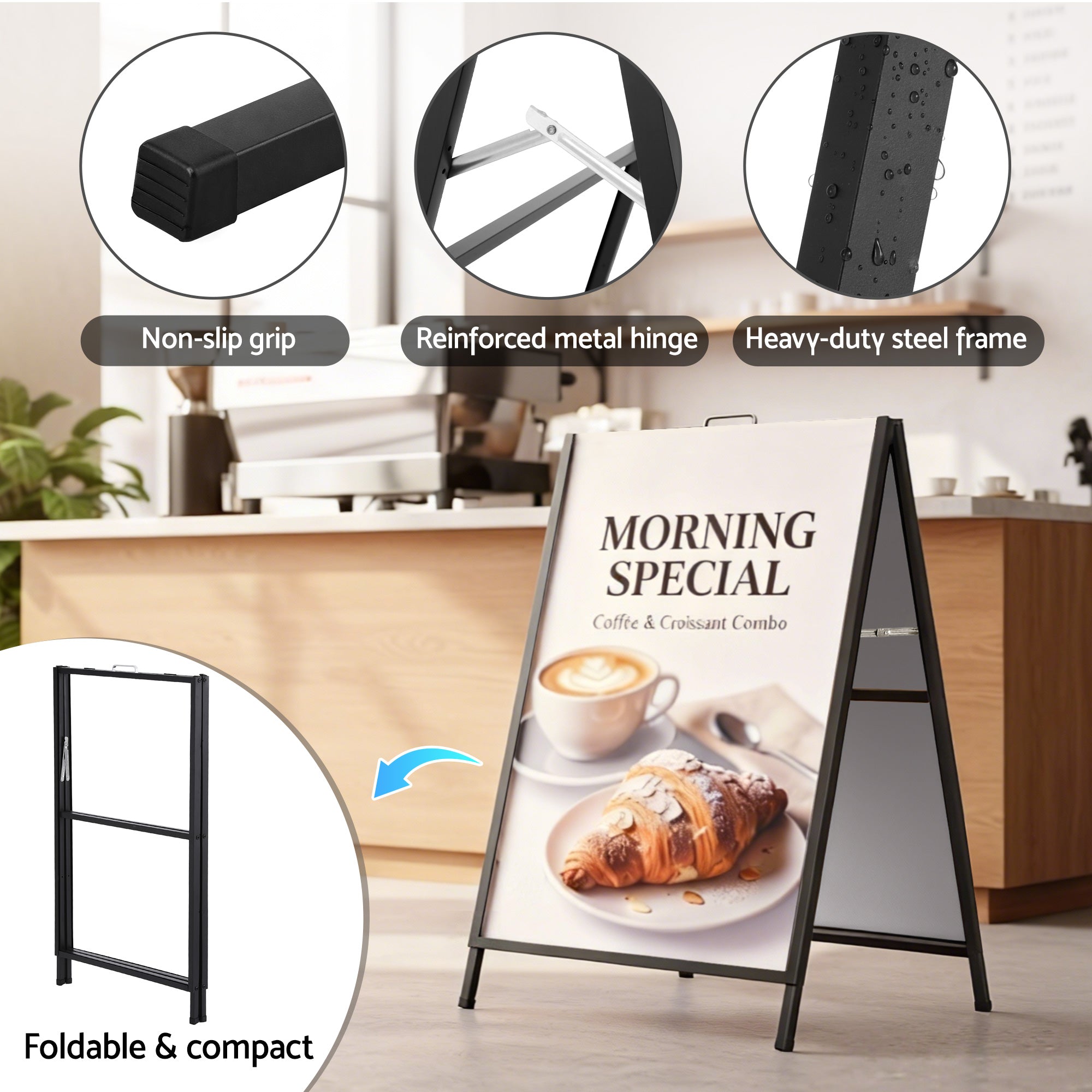 A1 Frame Sign Stand Double Sided Poster Display Board Outdoor Advertising 60x90cm