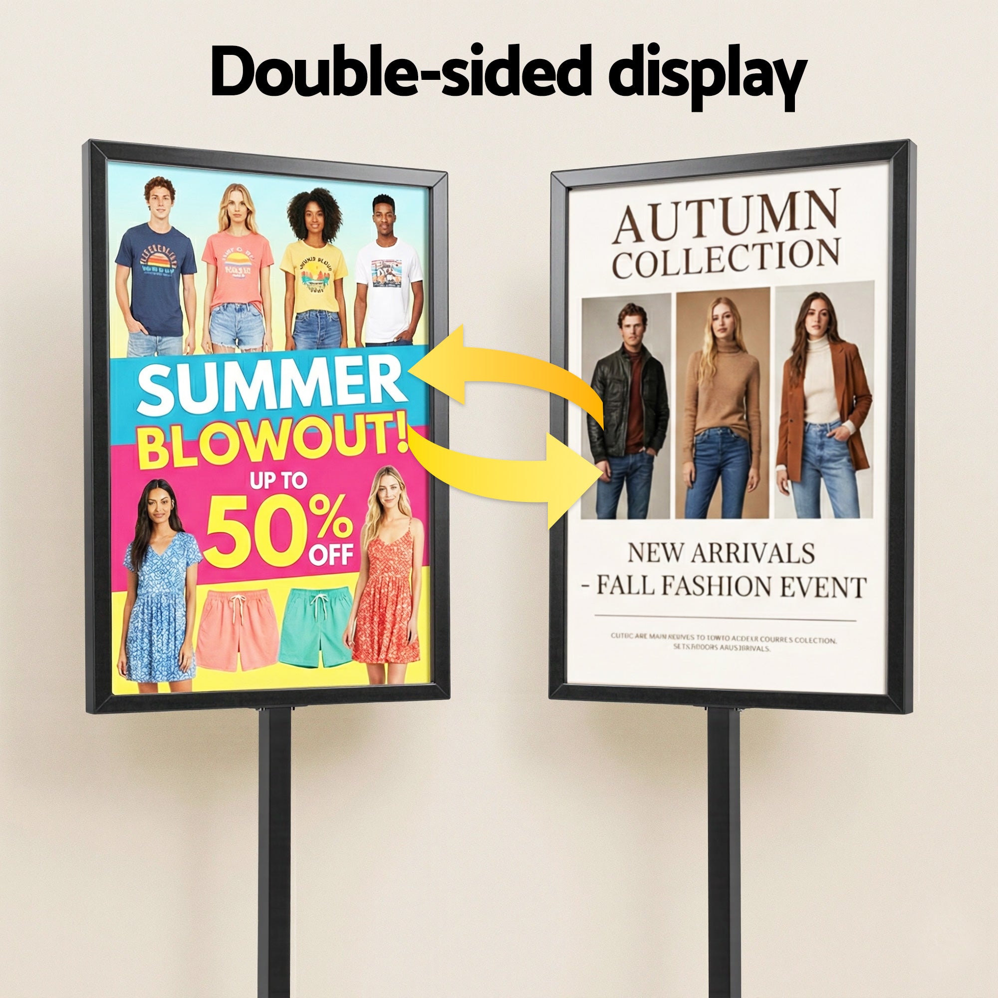 A1 Frame Pedestal Sign Holder Poster Stand Display Board Double Sided 60x90cm