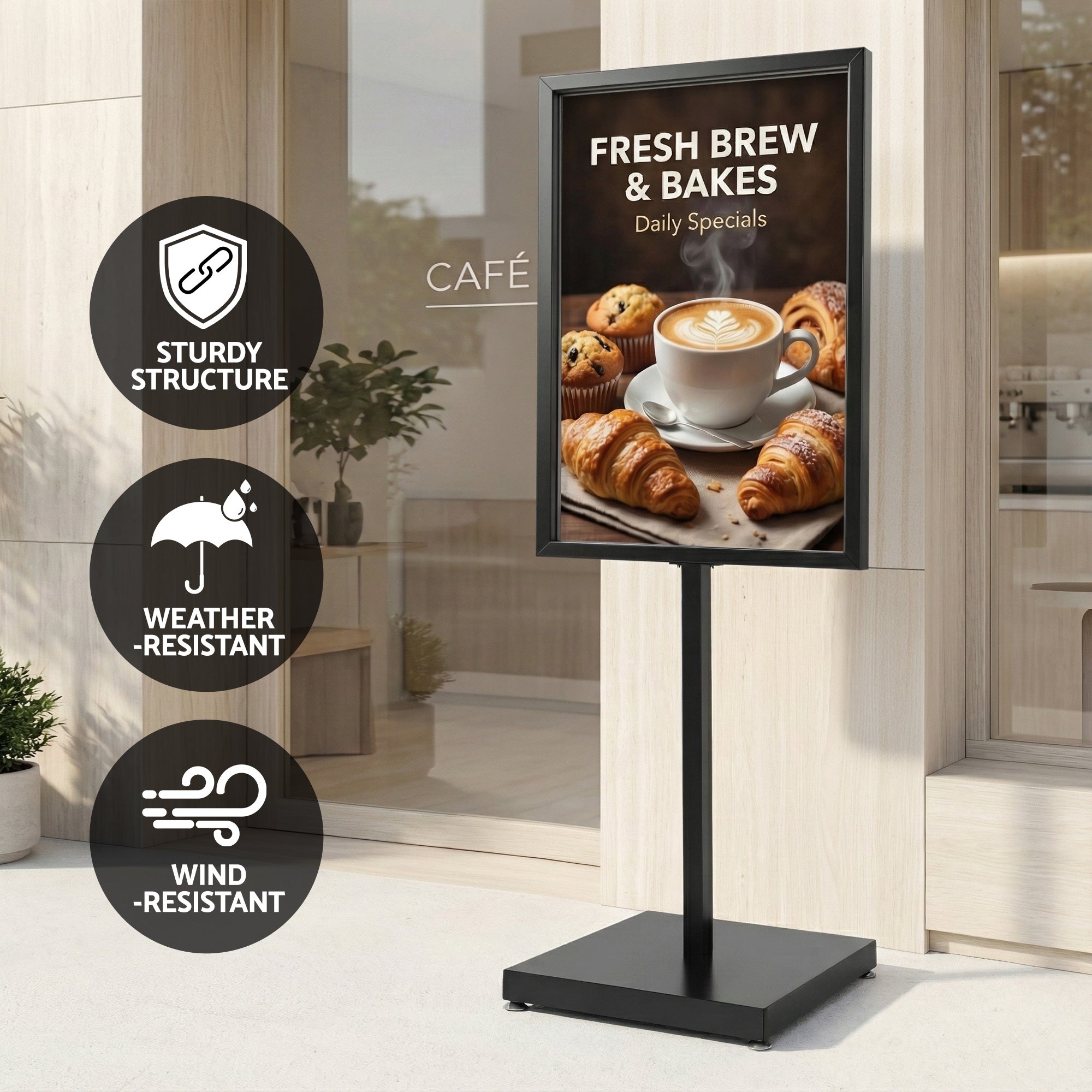 A1 Frame Pedestal Sign Holder Poster Stand Display Board Double Sided 60x90cm