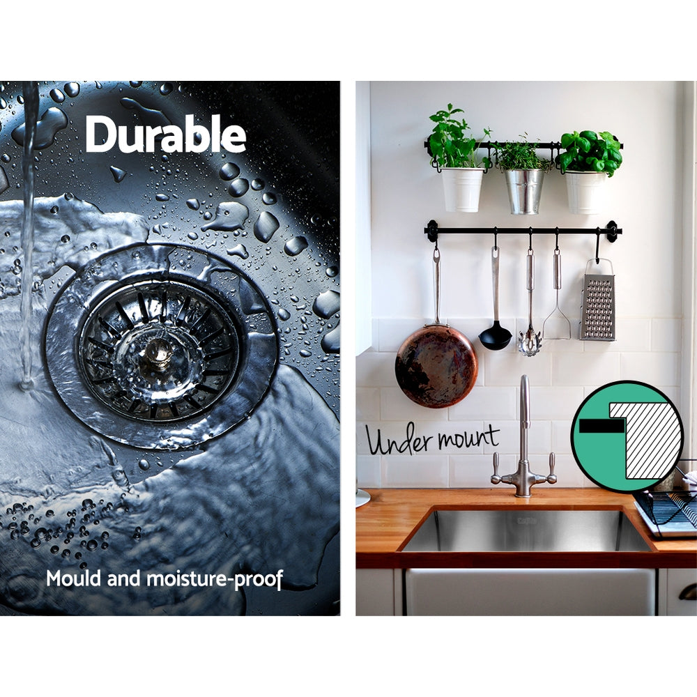 Cefito 44cm x 44cm Stainless Steel Kitchen Sink Under/Top/Flush Mount Silver