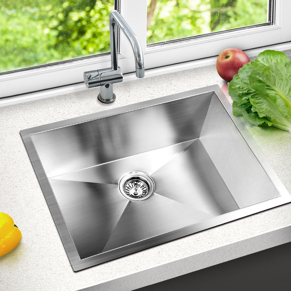 Cefito 60cm x 45cm Stainless Steel Kitchen Sink Under/Top/Flush Mount Silver
