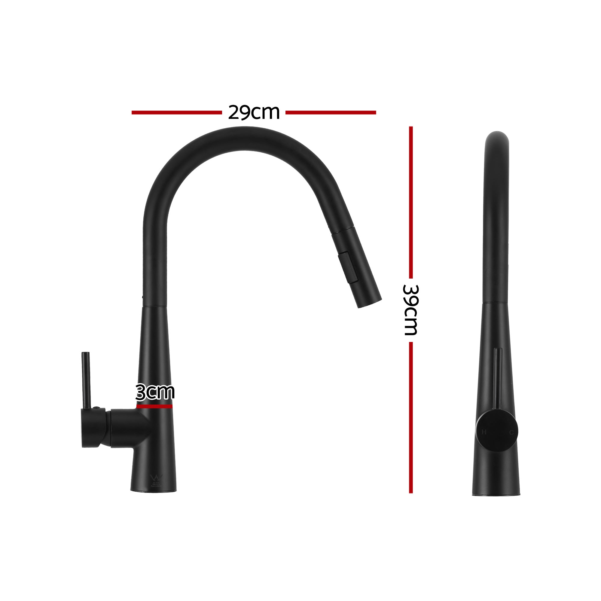 Cefito Stainless Steel Sink 100x45CM With Pull Out Mixer Tap Kitchen Basin Double Bowl Black
