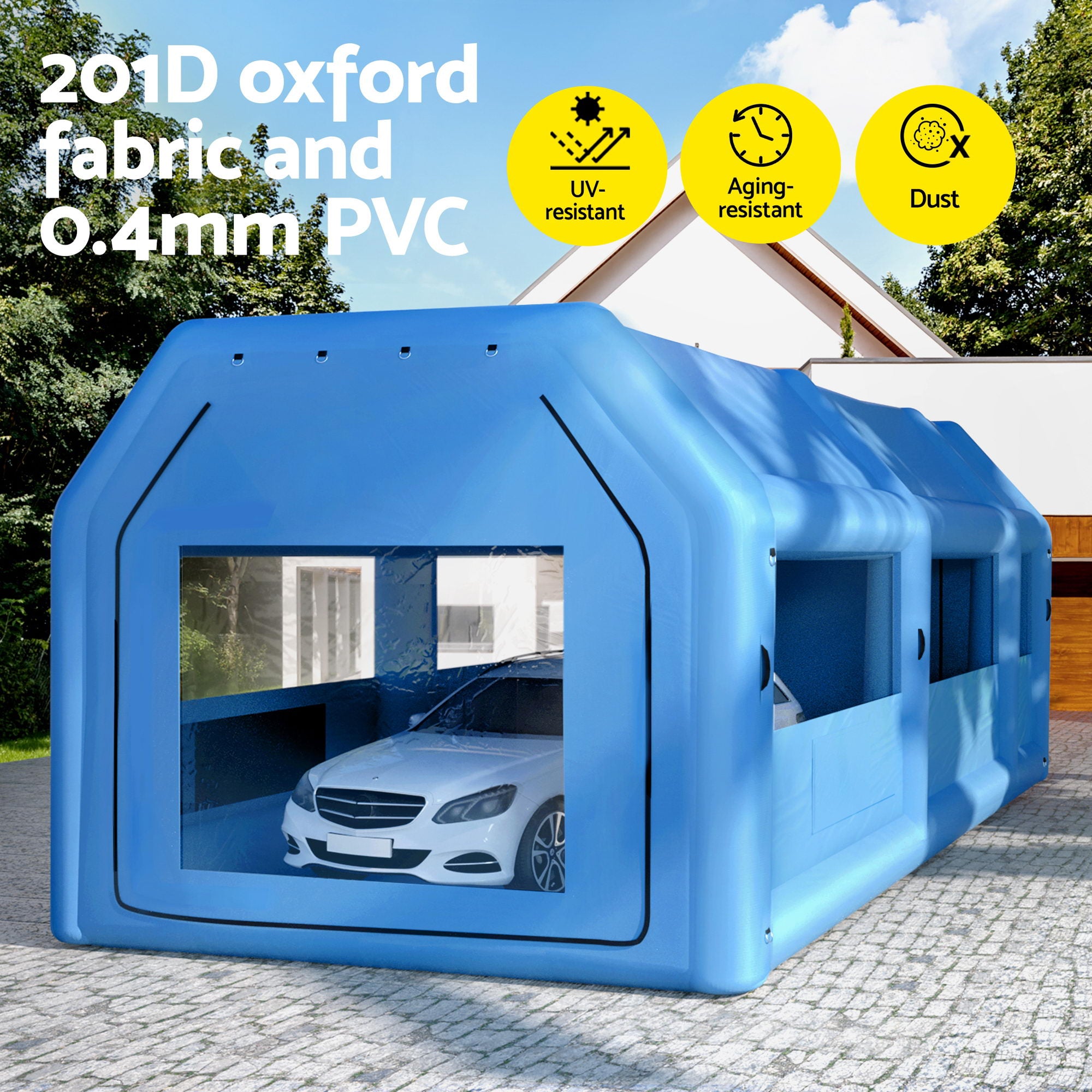 Giantz Inflatable Spray Booth Car Paint Tent 1000X500X350cm 2 Blowers Filter Mobile Garage Workstation