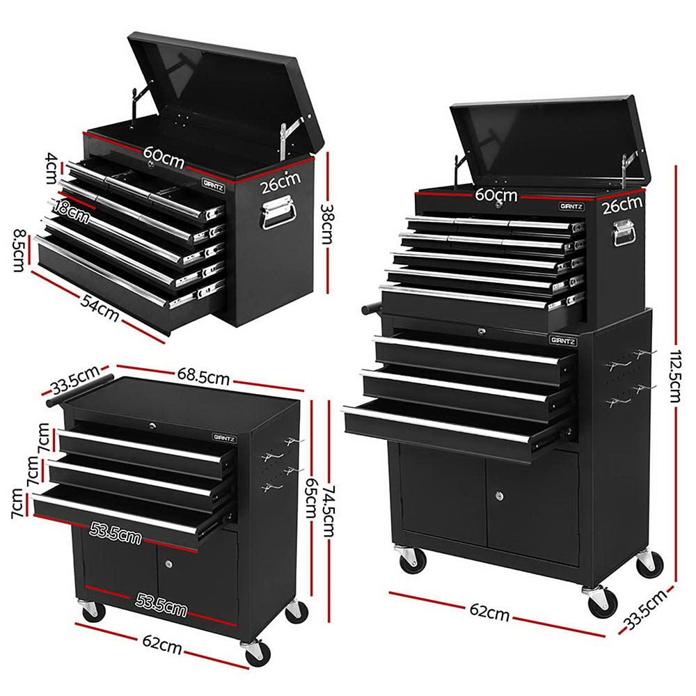 Giantz Tool Chest Trolley 12 Drawers Storage Cabinet Toolbox