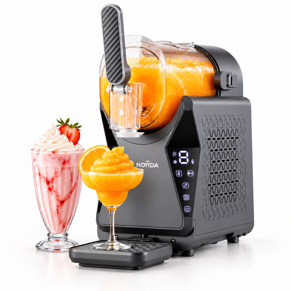NORDA 1.3L Slushie Machine Frozen Drink Maker Slushy Ice Cream Maker No Ice Compressor Touchscreen for Home BBQ Party