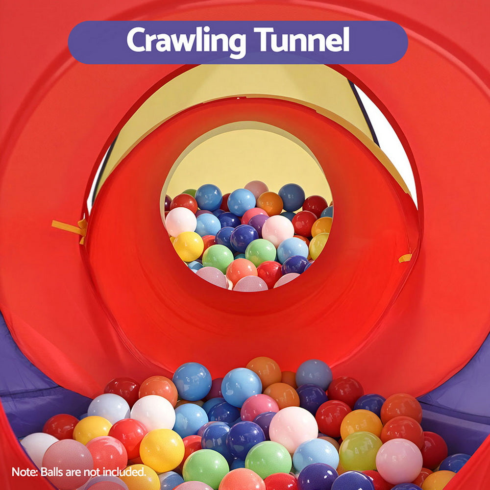 Keezi Kids Playhouse Play Tent Pop Up Teepee Castle Crawl Tunnel Outdoor Indoor Toys Children Gift