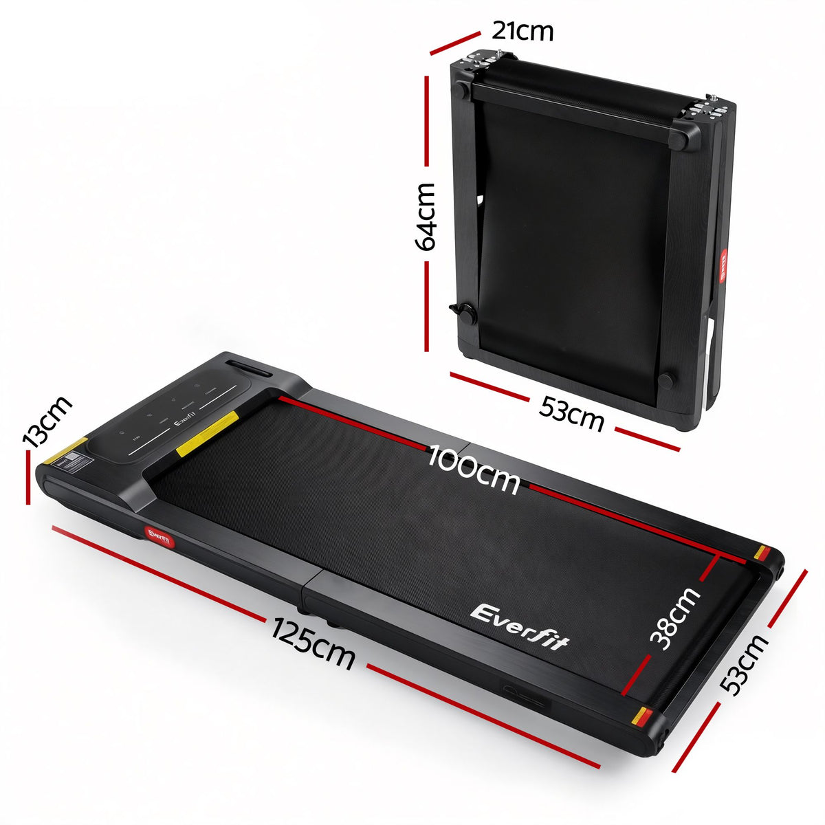 Everfit Walking Pad Treadmill 2 in 1 Foldable Under Desk for Home Gym With 38cm Belt With APP