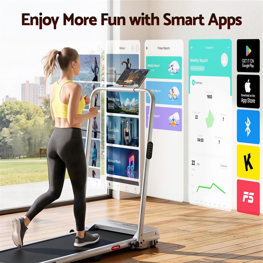 Everfit 3 in 1 Walking Pad Treadmill 12% Incline Under Desk Foldable for Home With 38cm Belt Silver