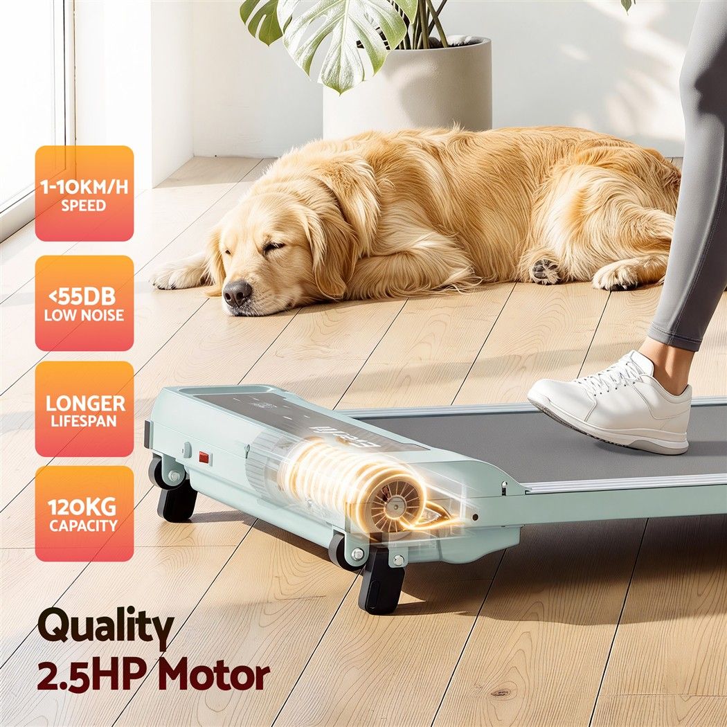 Everfit 3 in 1 Walking Pad Treadmill 12% Incline Under Desk Treadmills for Home Gym 40cmBelt Green