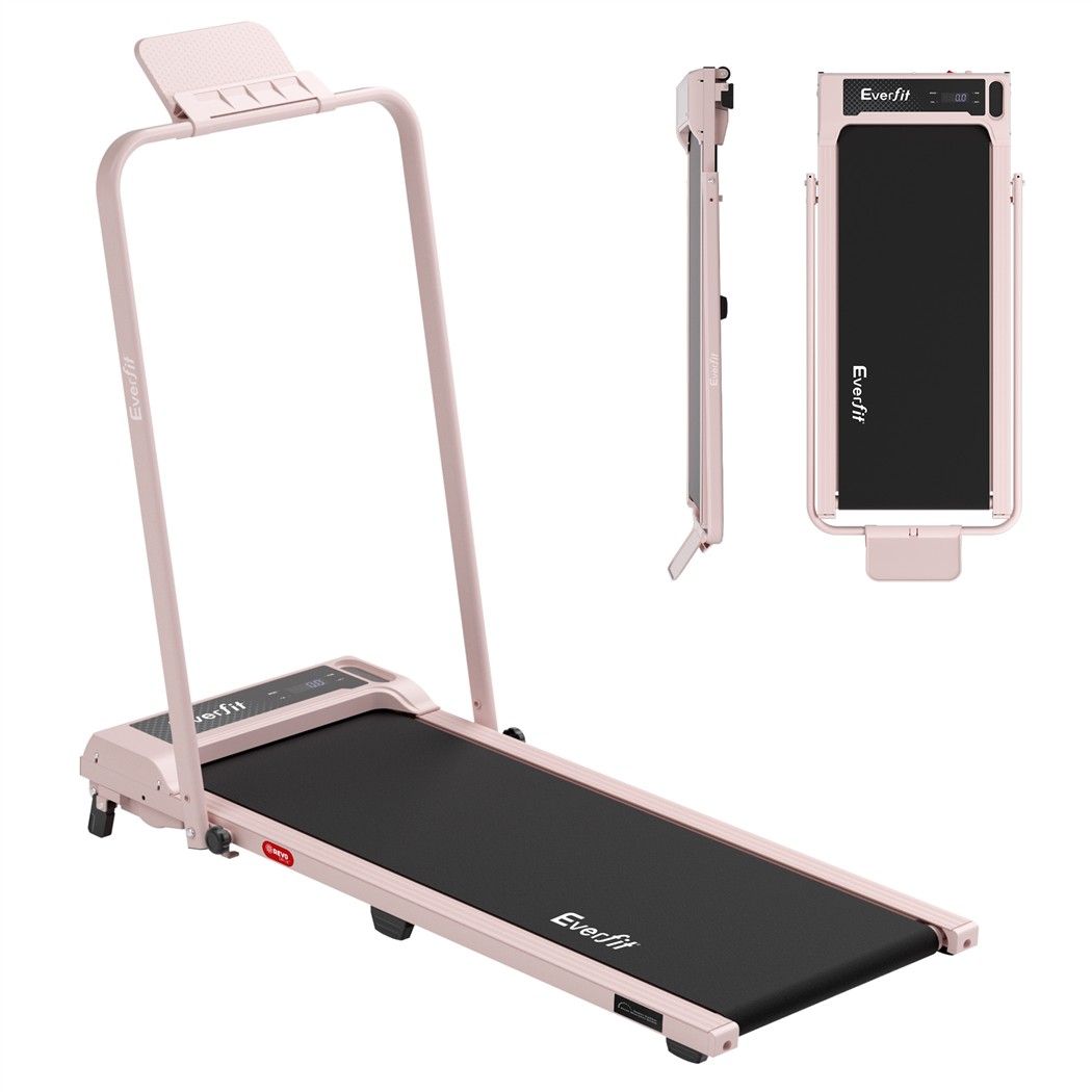 Everfit 3 in 1 Walking Pad Treadmill 12% Incline Foldable Under Desk Treadmills for Home Gym With 40cm Wide Belt Pink