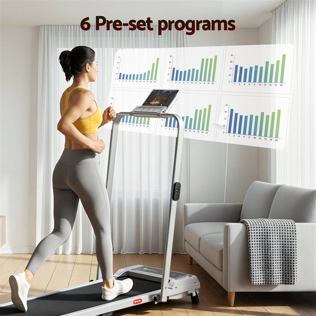Everfit 3 in 1 Walking Pad Treadmill 12% Incline Foldable Under Desk Treadmills for Home Gym With 40cm Wide Belt Silver