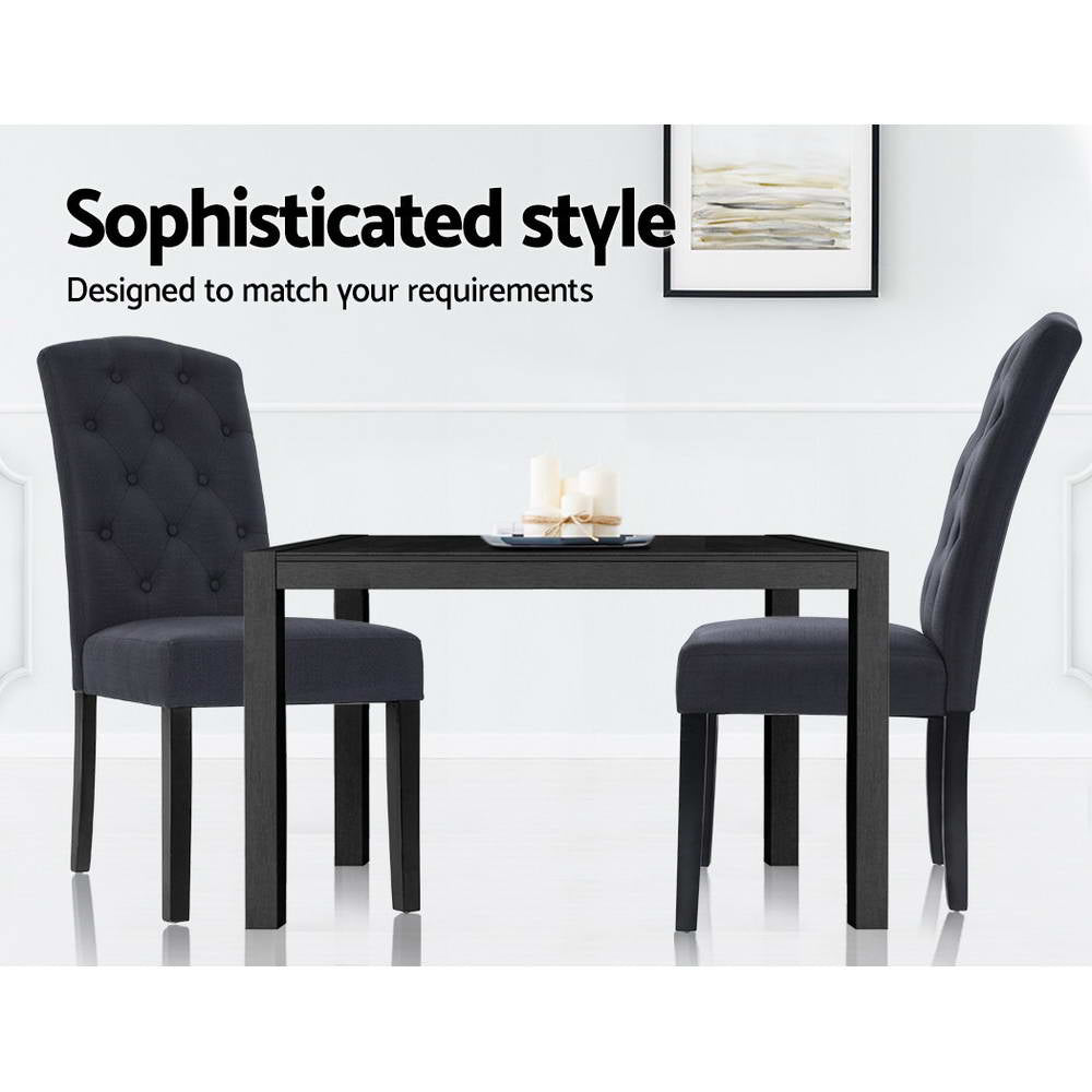 Artiss Dining Chairs Grey Fabric Set of 2 Dansk