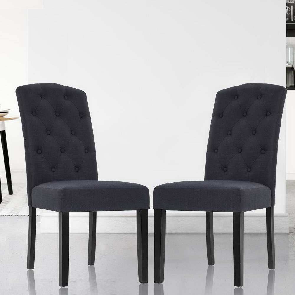 Artiss Dining Chairs Grey Fabric Set of 2 Dansk