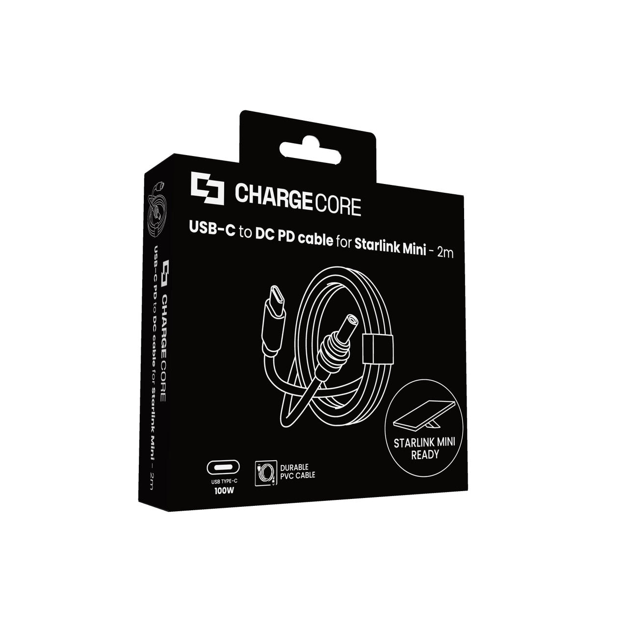 ChargeCore USB C to DC 100W Cable Starlink Mini 2M