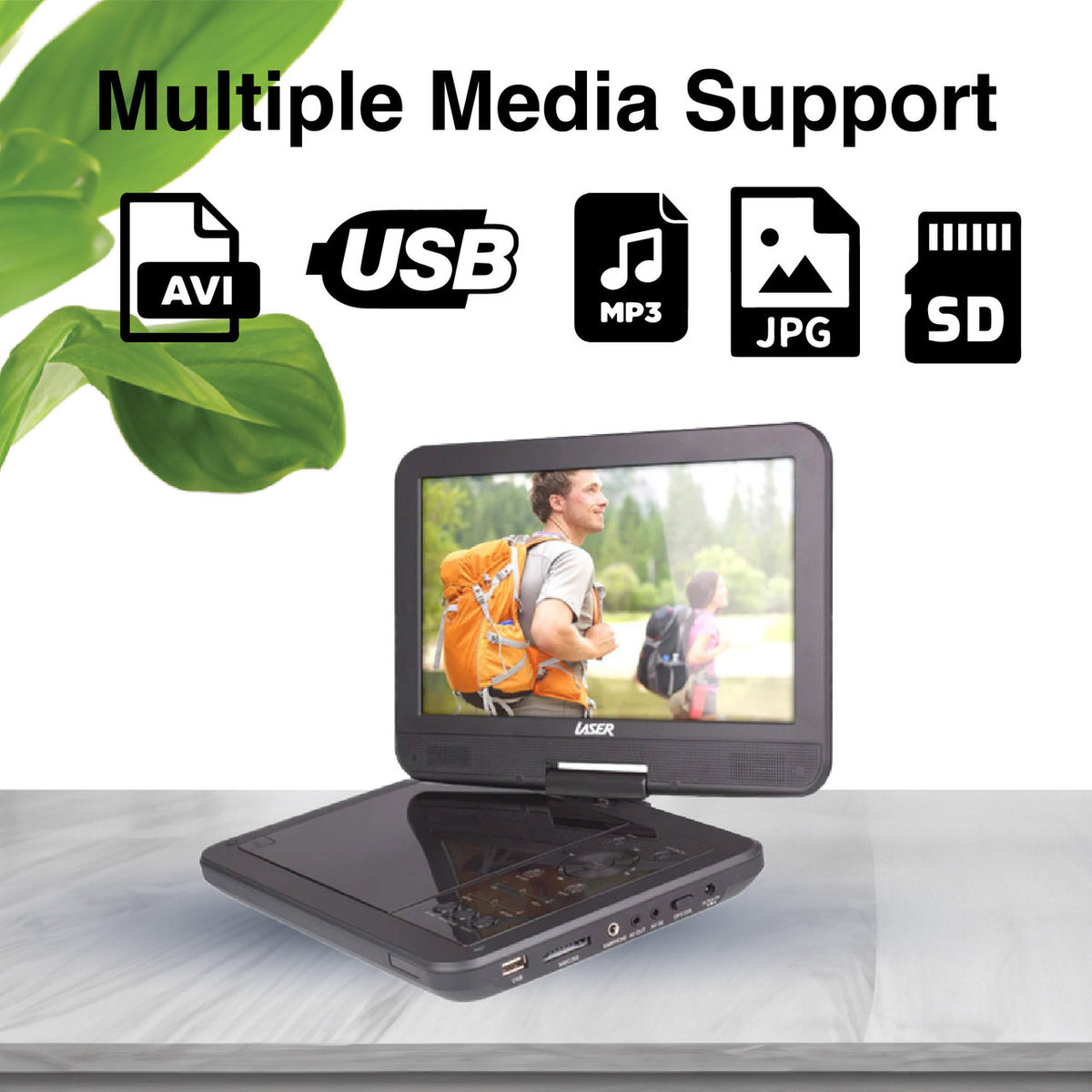 Laser 10” Portable DVD Player with Anti-Skip Technology