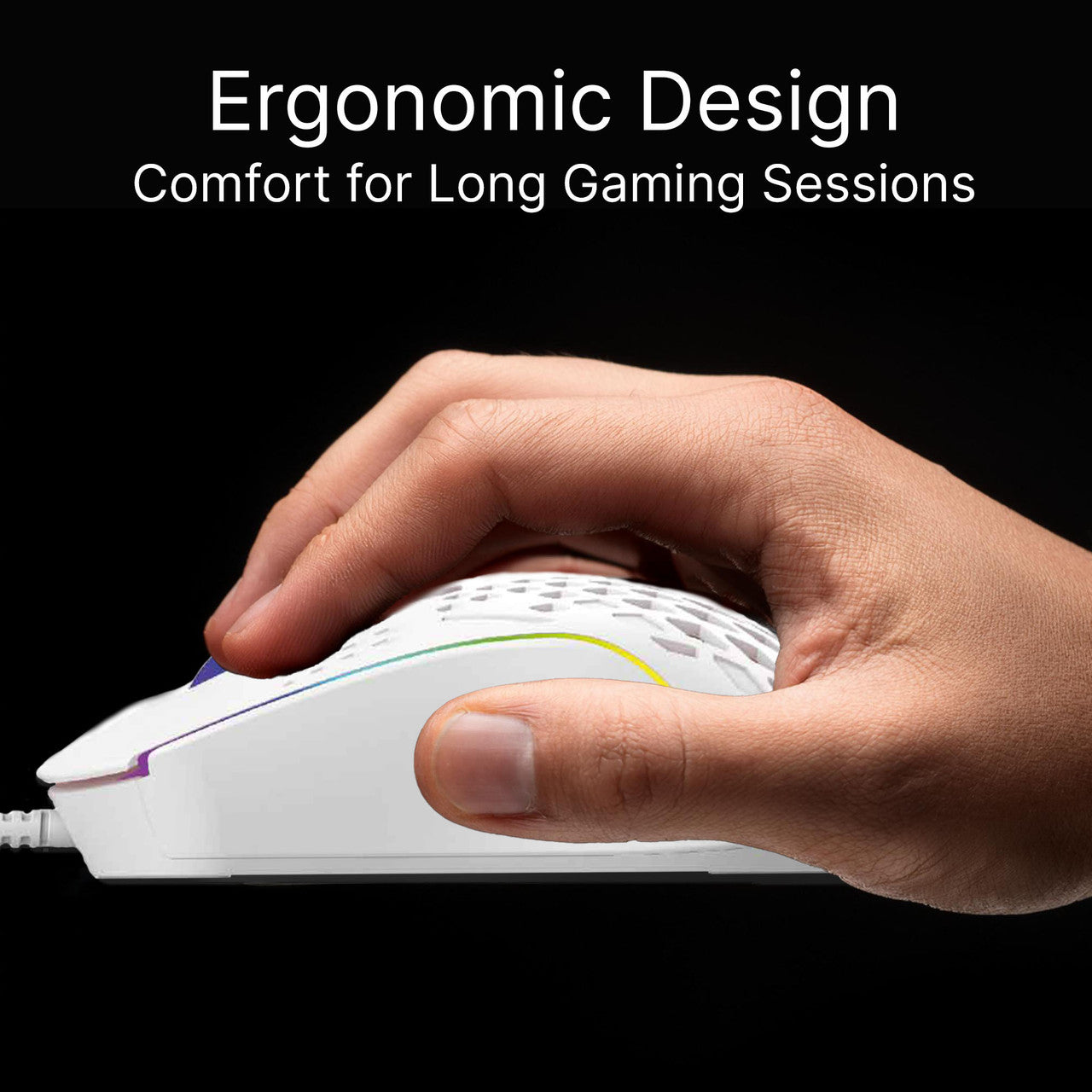 Laser RGB Lightweight Gaming Mouse White