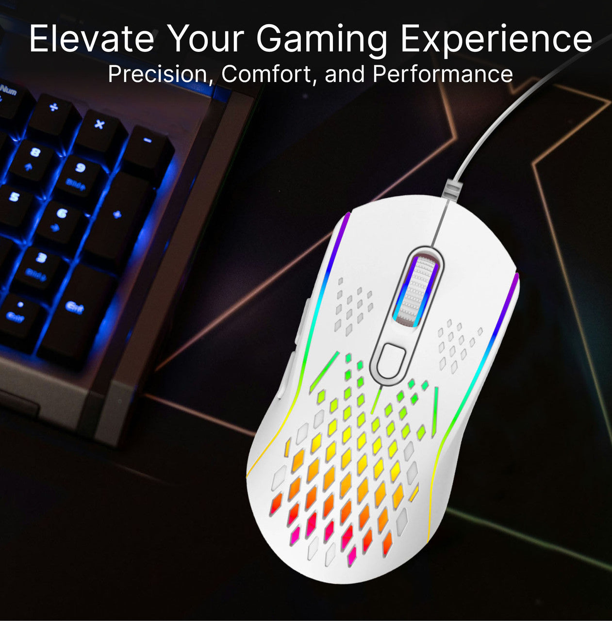 Laser RGB Lightweight Gaming Mouse White