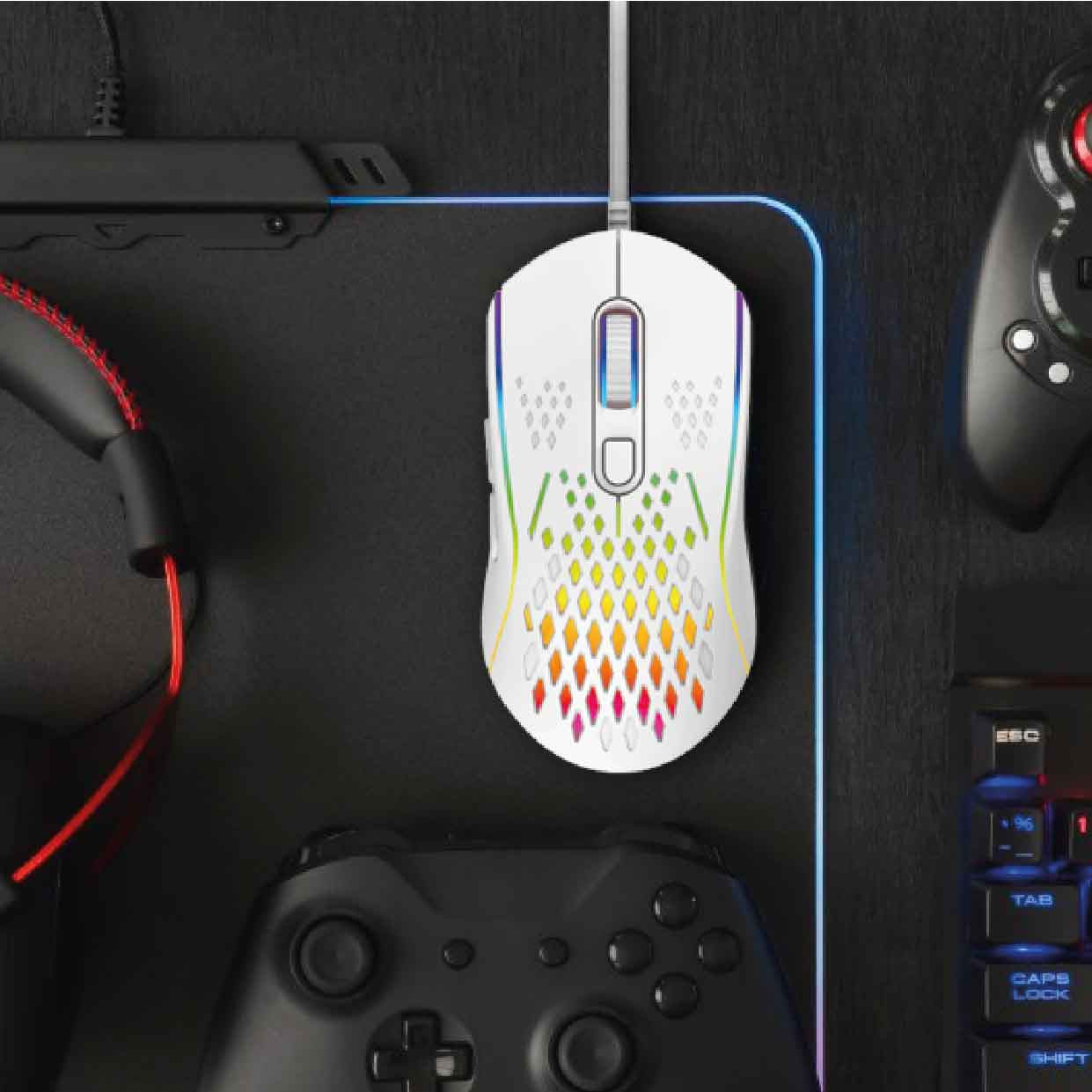 Laser RGB Lightweight Gaming Mouse White