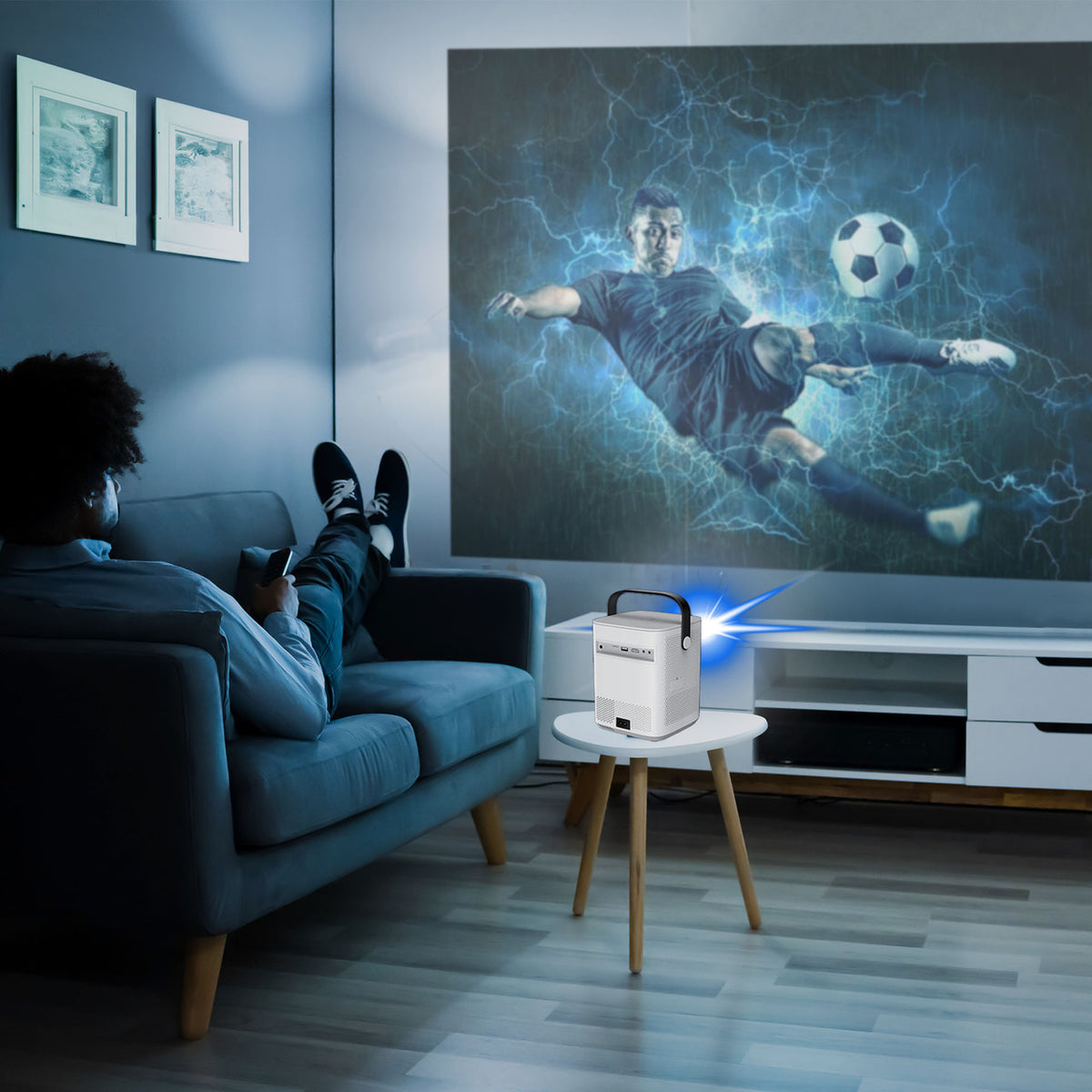 Laser Cube Android Projector with 120in Screen