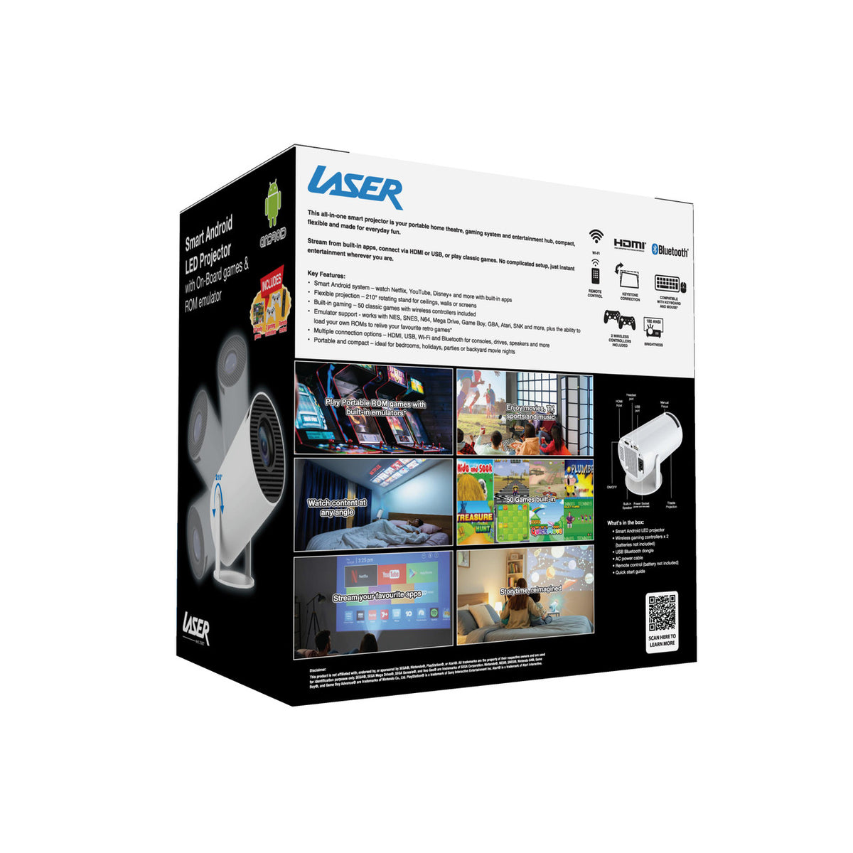 Laser Smart Projector with Games White