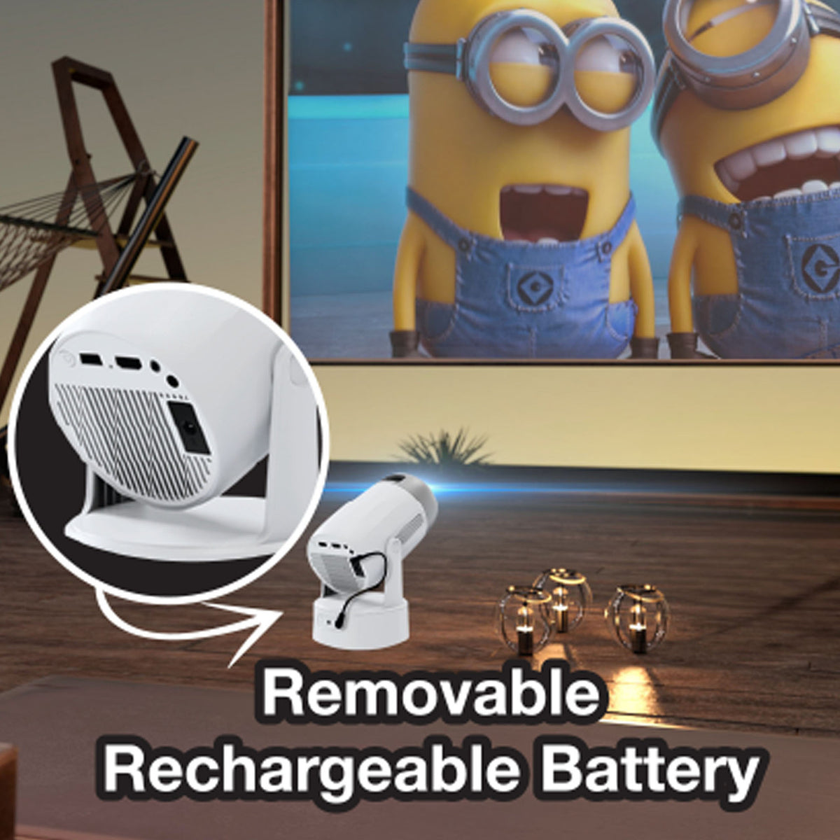 Laser Android LED Projector with Battery 1080p