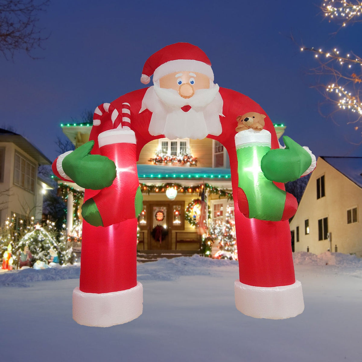 Samland 285CM INFLATABLE SANTA CLAUSE CHRISTMAS ARCHWAY WITH LED LIGHT