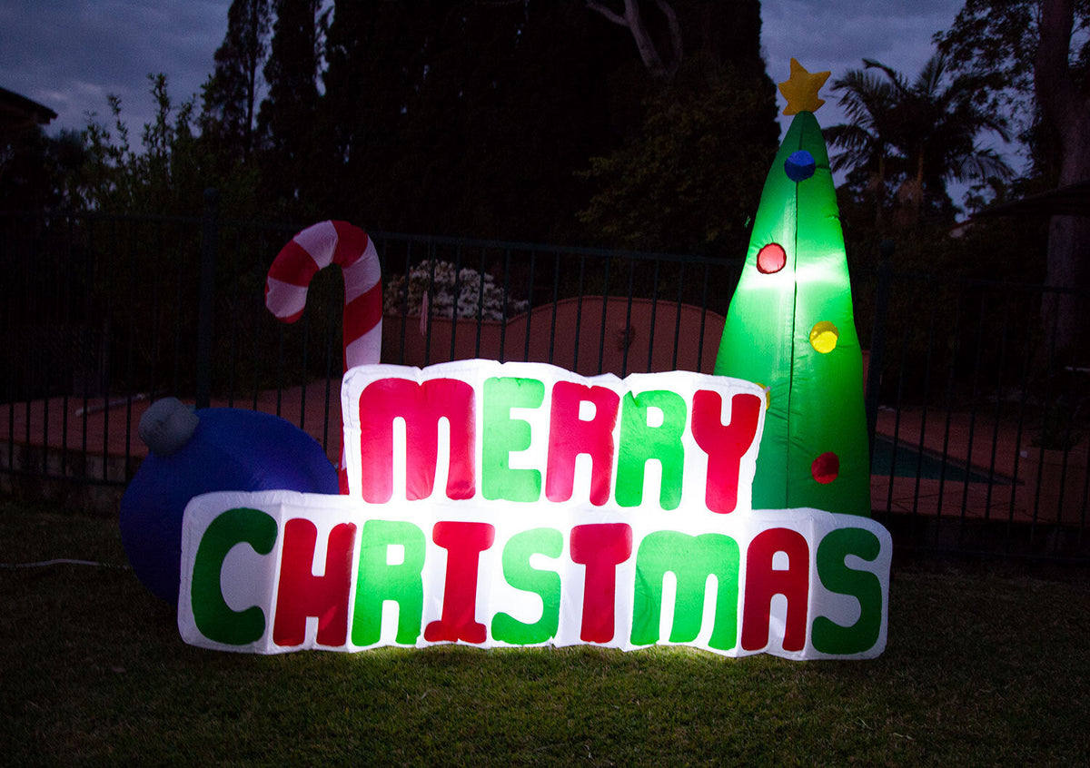 Samland 180CM INFLATABLE MERRY CHRISTMAS TREE WITH LIGHT