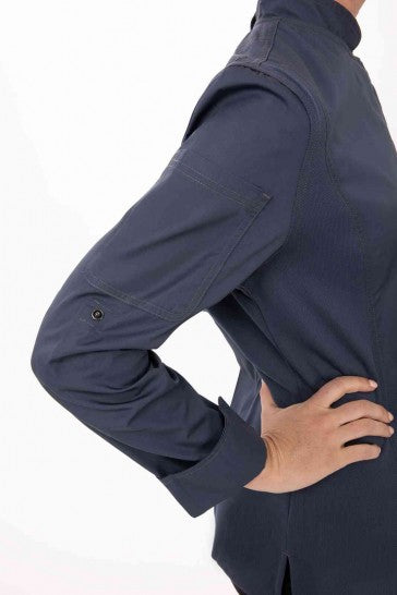 Hartford Women's Blue Zipper M Chef Jacket by Chef Works