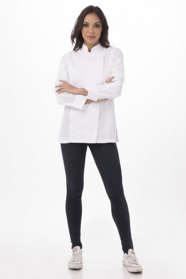 Hartford Women's White Zipper XL Chef Jacket by Chef Works