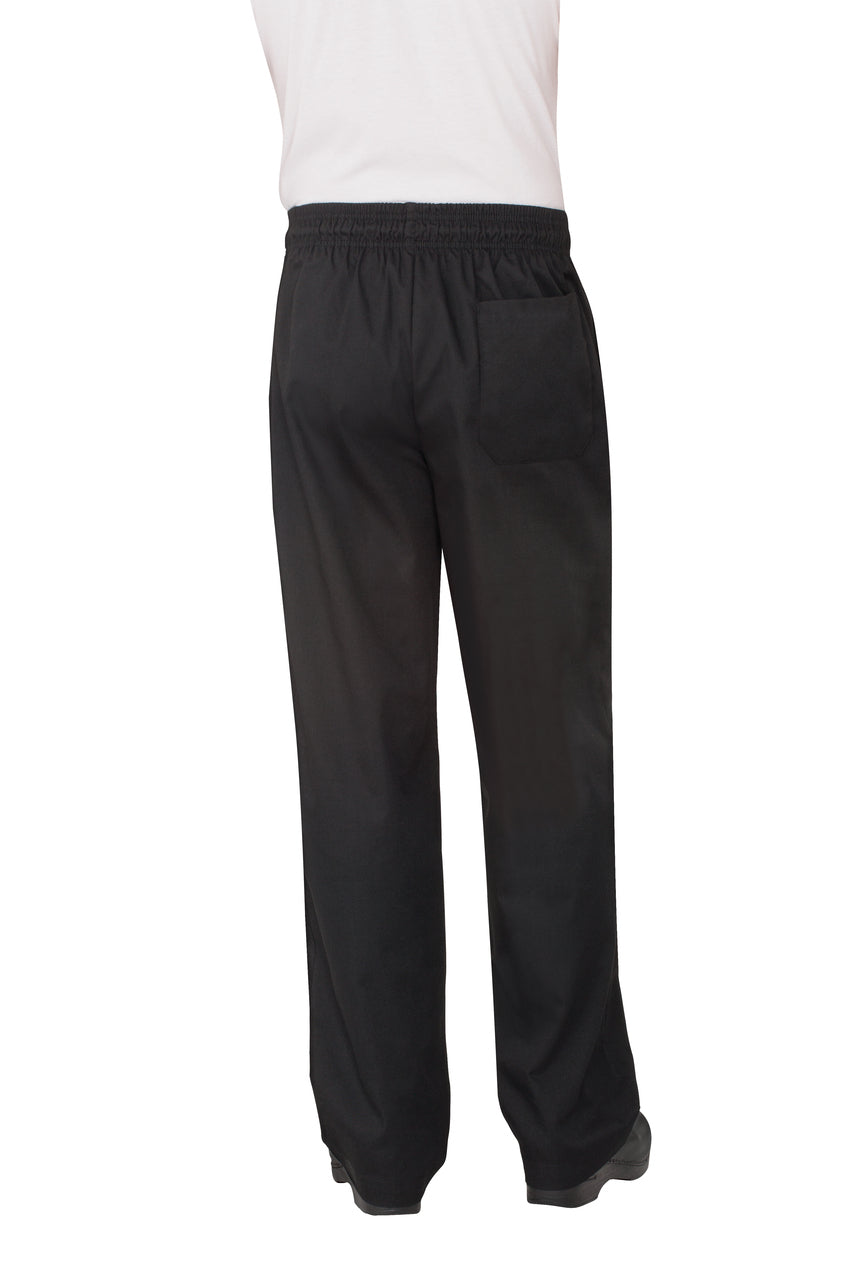 Essential Men's Black XXS Baggy Chef Pants by Chef Works