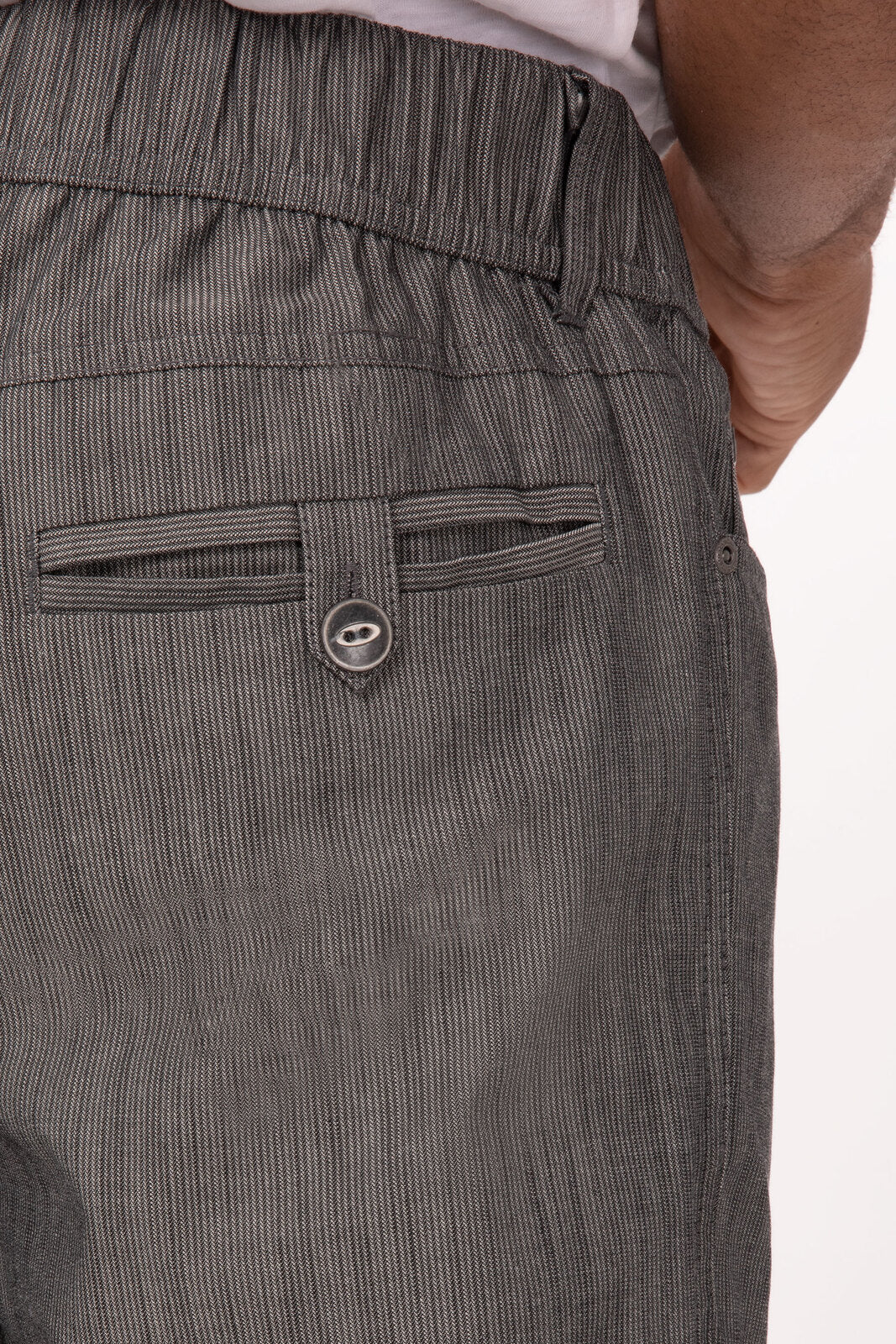 Jogger 257 Black/White Stripe L Men's Chef Pants by Chef Works