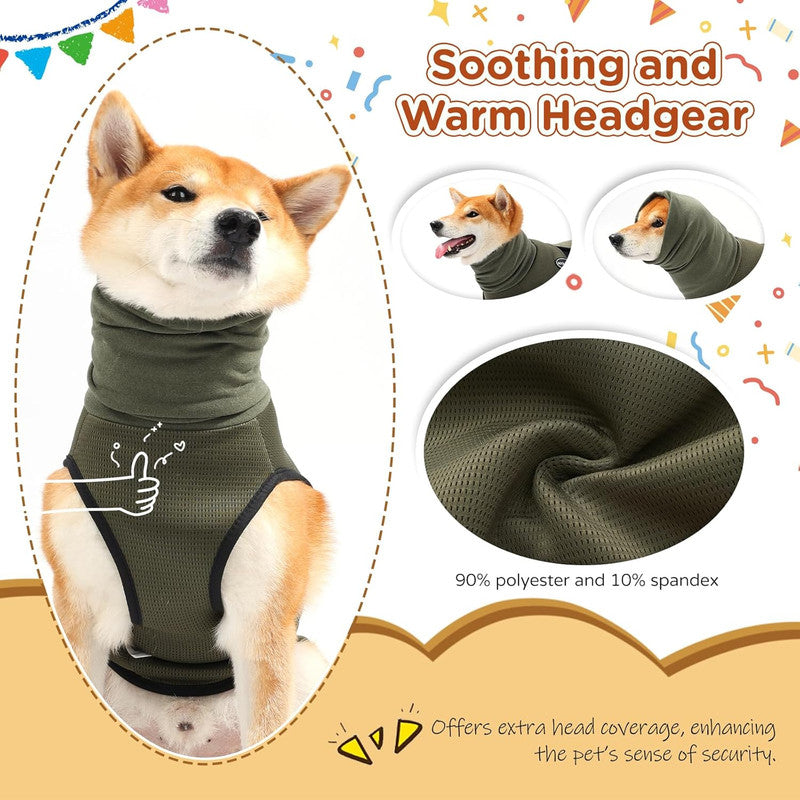 Pet Products Dog Anxiety Vest and Coat, Vet Visits and Separation - Keep Pet Calm, Dog Jacket for Thunder, Fireworks, Anti Anxiety Vest for Dogs and Cat Body and Ear, Green , XS.