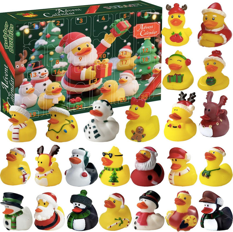 2026 Advent Calendar Christmas Ducks - 24pcs Rubber Duck Advent Calendar 24 Days of Christmas Countdown Toys for Christmas Gifts Party Favors Kids Toddlers Random Duck Gift Box
