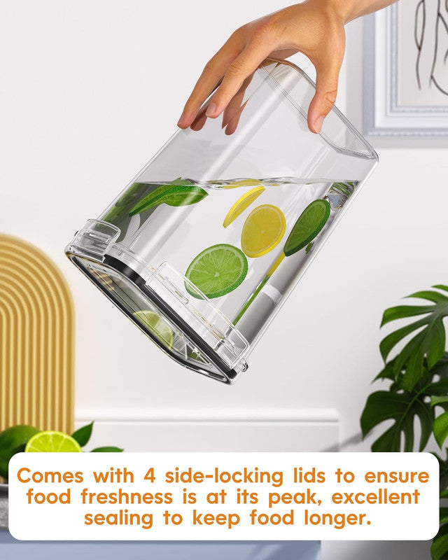 Airtight Food Storage Containers with Lids, 8 PCS Kitchen and Pantry Organization Canisters, BPA-Free, PVC-Free, Food-grade Plastic Leak-proof Jars for Cereal, Flour, Sugar, Extra 8 Labels & Marker