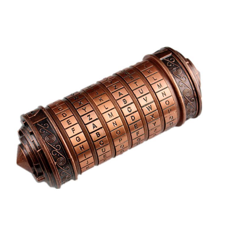 Da Vinci Code, Lock Cylinder, Puzzle, Gift, Valentine's Day Gift, Christmas Gift, Birthday Gift, Australian Puzzle, Brain Teaser, Code Breaking - Rose gold - Size L
