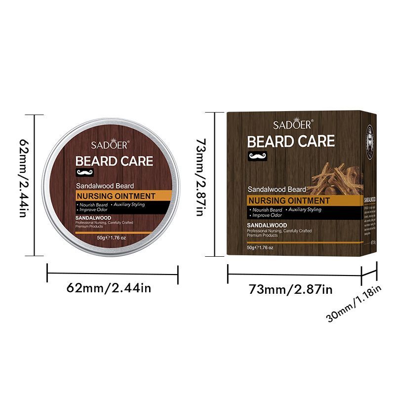 sandalwood beard ointment, beard care Australia, hydrate beard, nourish beard, flexible beard, beard moisturiser, odour control beard, Australian beard product, beard grooming, sandalwood beard balm - Yellow - Size 50g-2pcs