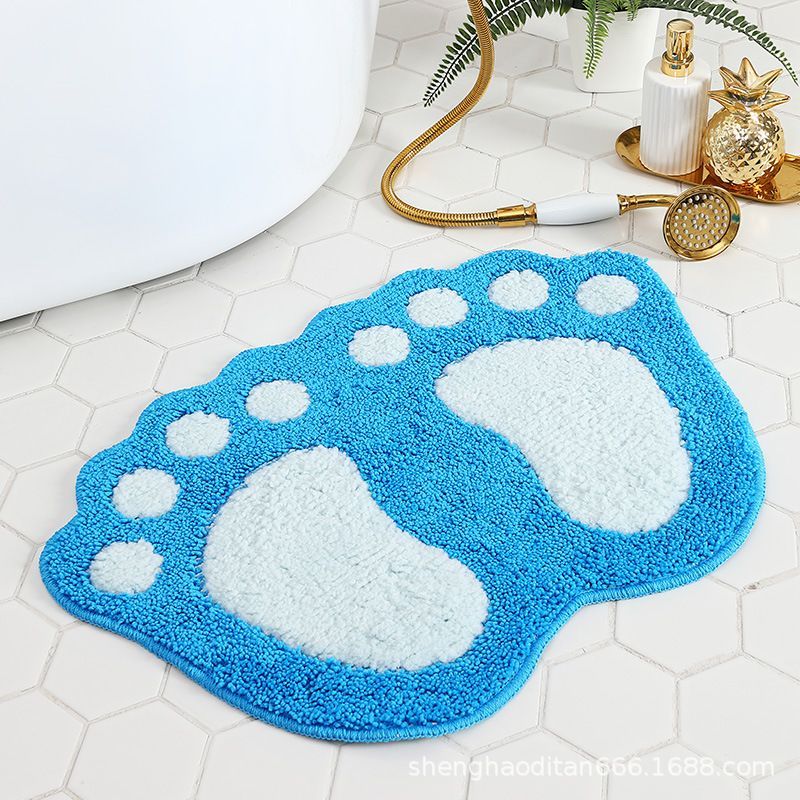 Faux Wool Bathroom Mat Super Absorbent Mat Paw Shaped Mat Non Slip Mat Machine - Coffee - Size 80-120cm