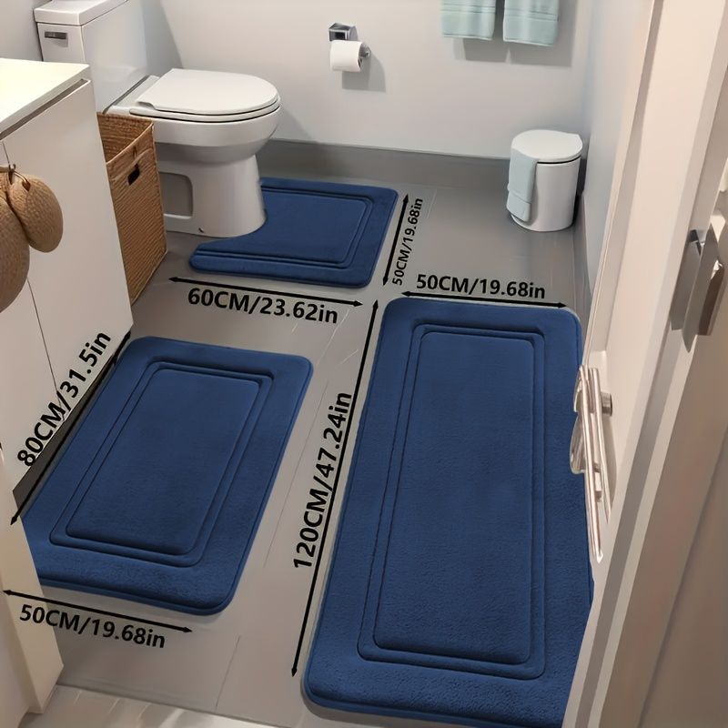 Bathroom Rug Set Bathroom Accessories Absorbent Rug Soft Rug Bathroom Decor - Coffee - Size 01