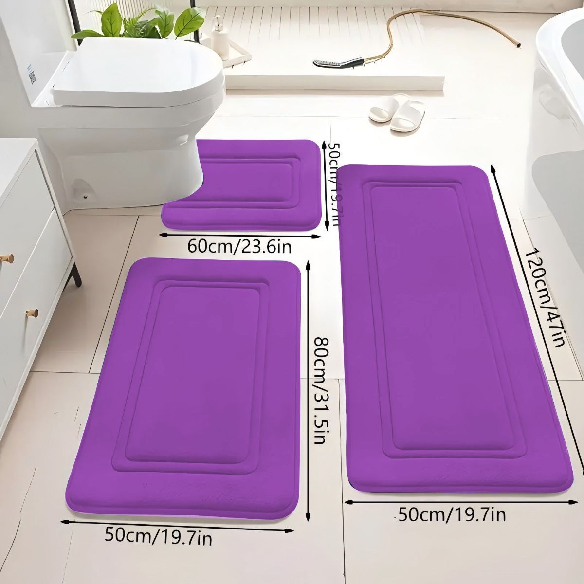 Bathroom Rug Set Bathroom Accessories Absorbent Rug Soft Rug Bathroom Decor - Pink - Size 01