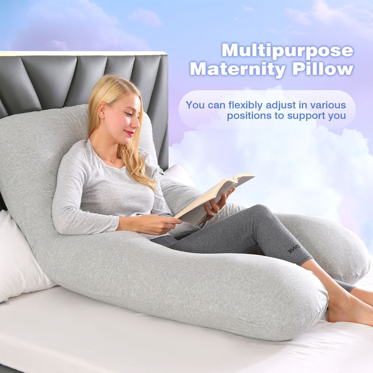 Maternity Pillow U-Shaped Pregnancy Pillow Pregnancy Body Pillow Breastfeeding - Purple - Size 70-130cm