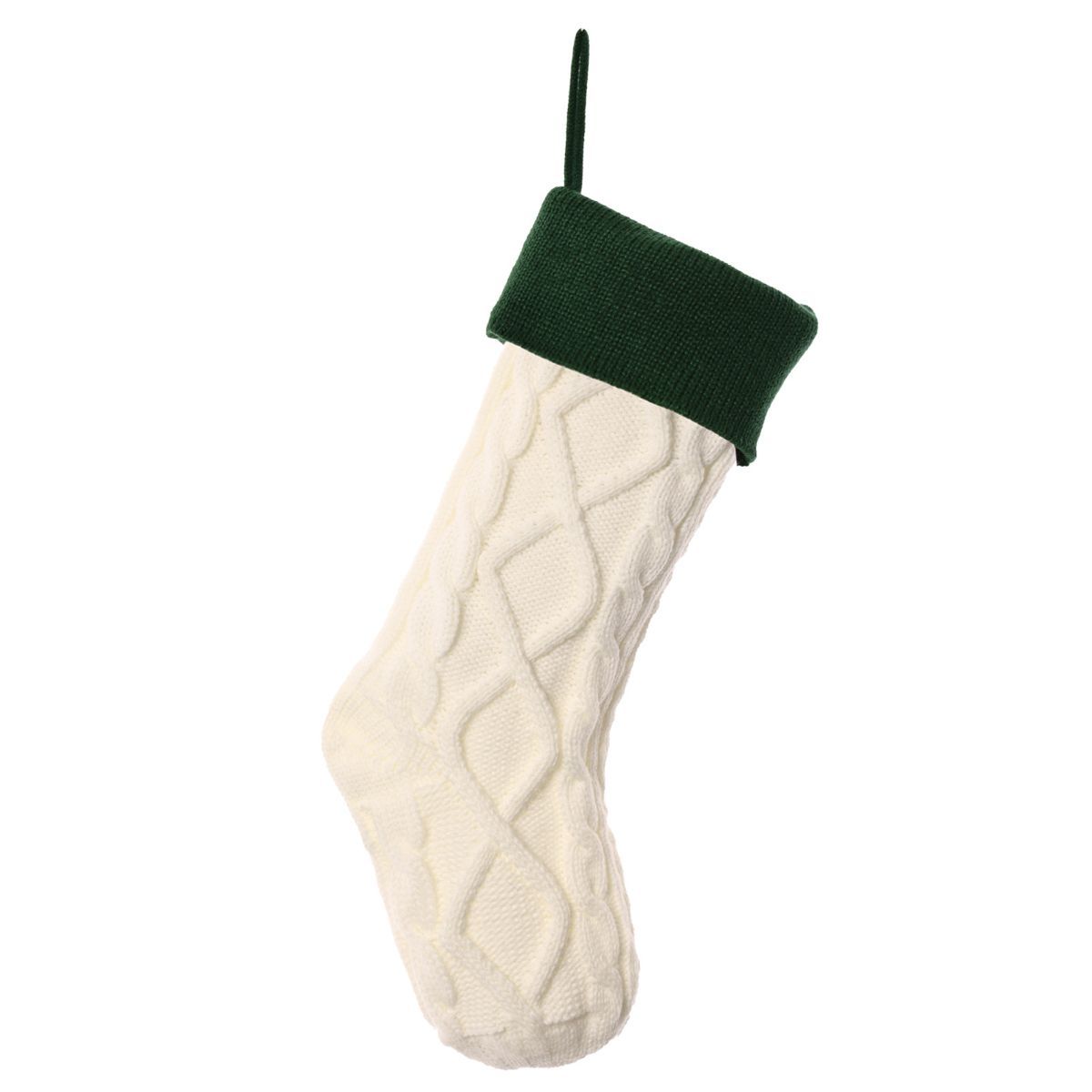 Christmas stocking, knitted stocking, diamond pattern stocking, wool Christmas stocking, festive decorations, holiday stockings, fireplace stocking, Aussie Christmas decor, Christmas gift idea - red and white - Size 2PCS