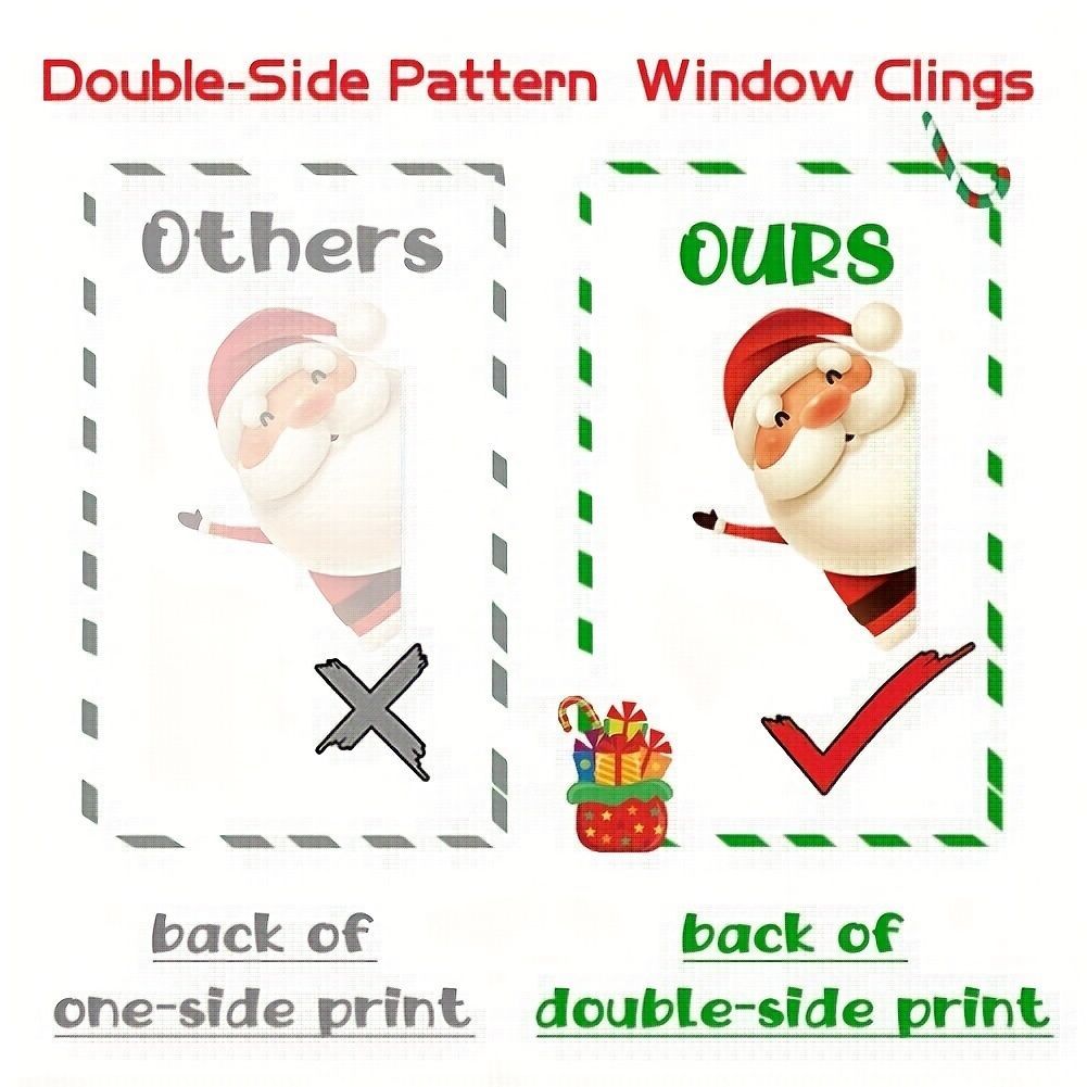 Christmas Window Stickers Santa Stickers Reindeer Stickers Snowman Stickers - Multi-color - Size 01