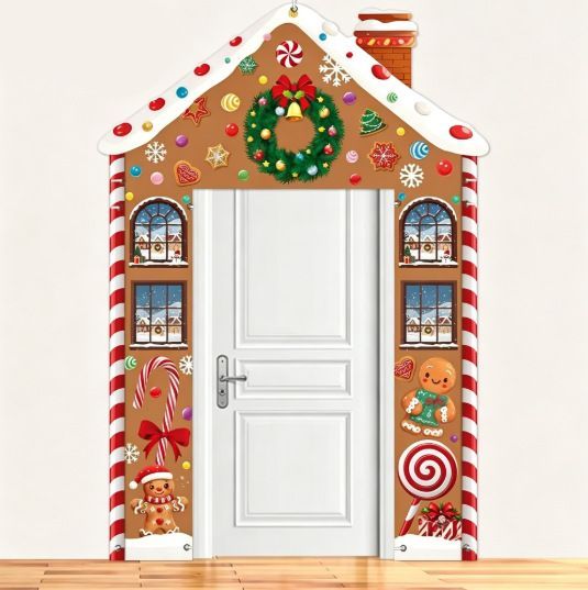 Christmas Decoration 2D Flat Banner Merry Christmas Archway Front Porch Decor - 07 - Size 190-250CM