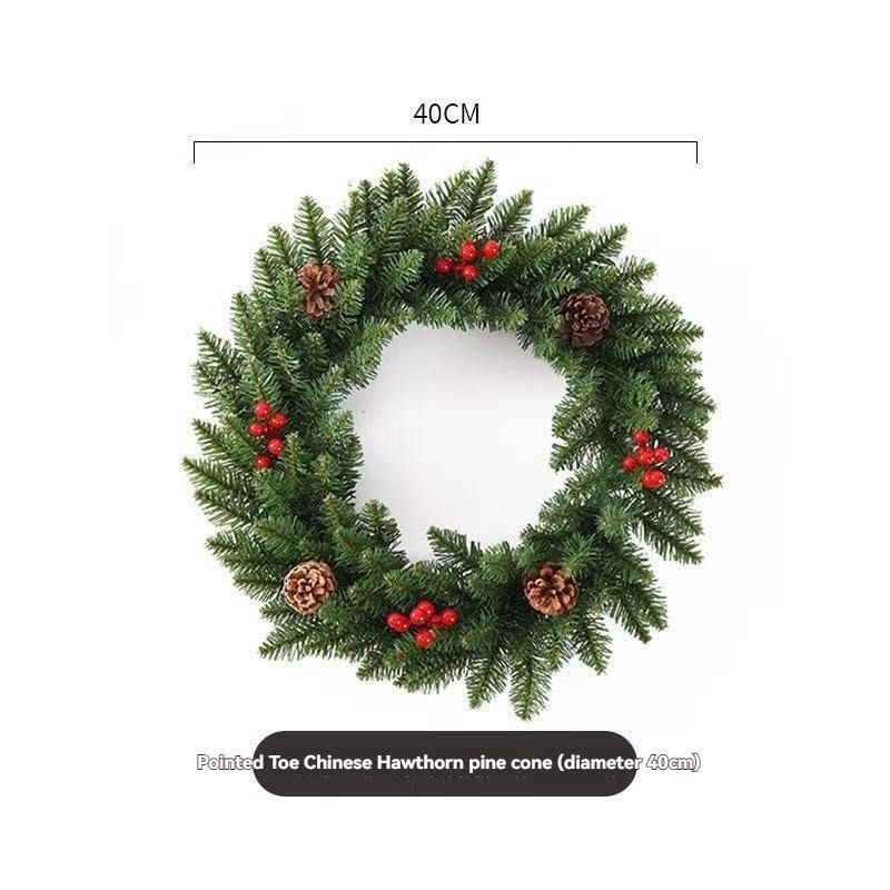 Christmas wreath, artificial wreath, red berries, pine cones, 30CM wreath, Christmas decoration, festive home decor, wreath for door, holiday centrepiece - Red - Size 40CM