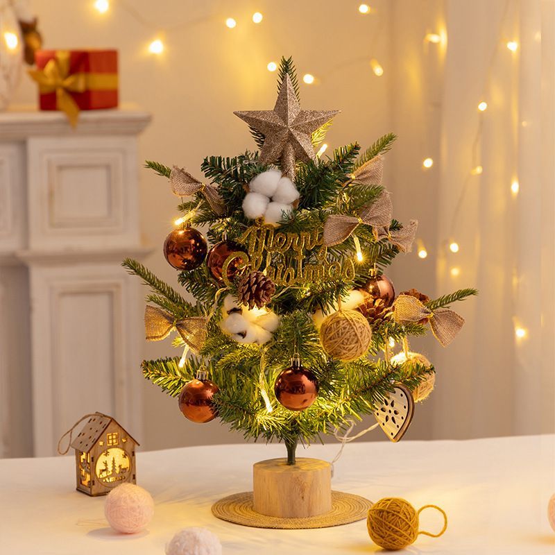 mini desktop Christmas tree, flocked pink Christmas tree, Christmas tree set, Christmas decorations, DIY Christmas tree, Christmas gift, office Christmas decor, festive tabletop tree - Christmas - Size 1