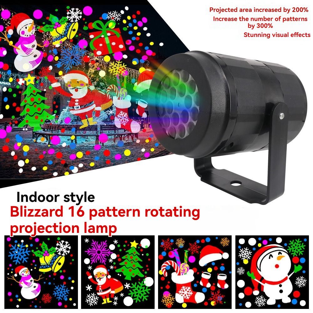LED Christmas Projection Light Christmas Decorations Winter Wonderland Decor - Black - Size snowflake