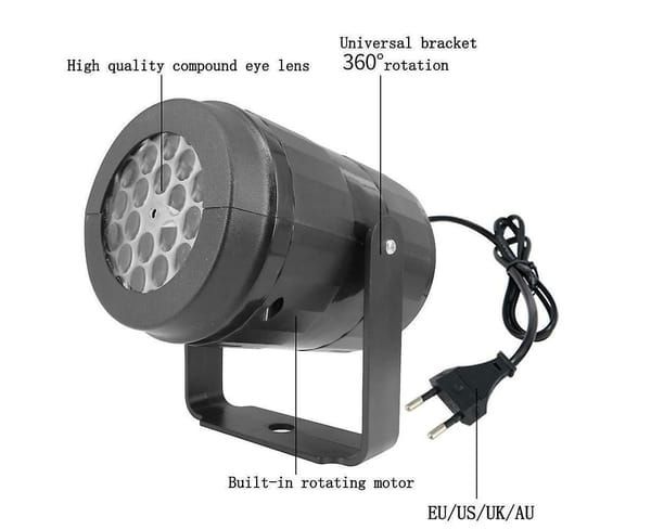 LED Christmas Projection Light Christmas Decorations Winter Wonderland Decor - Black - Size snowflake