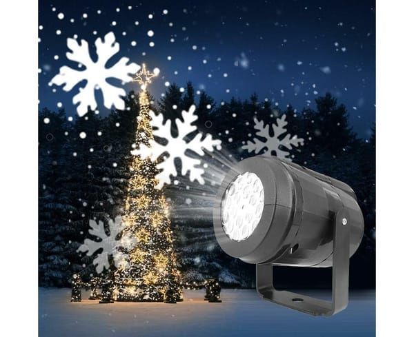LED Christmas Projection Light Christmas Decorations Winter Wonderland Decor - Black - Size snowflake