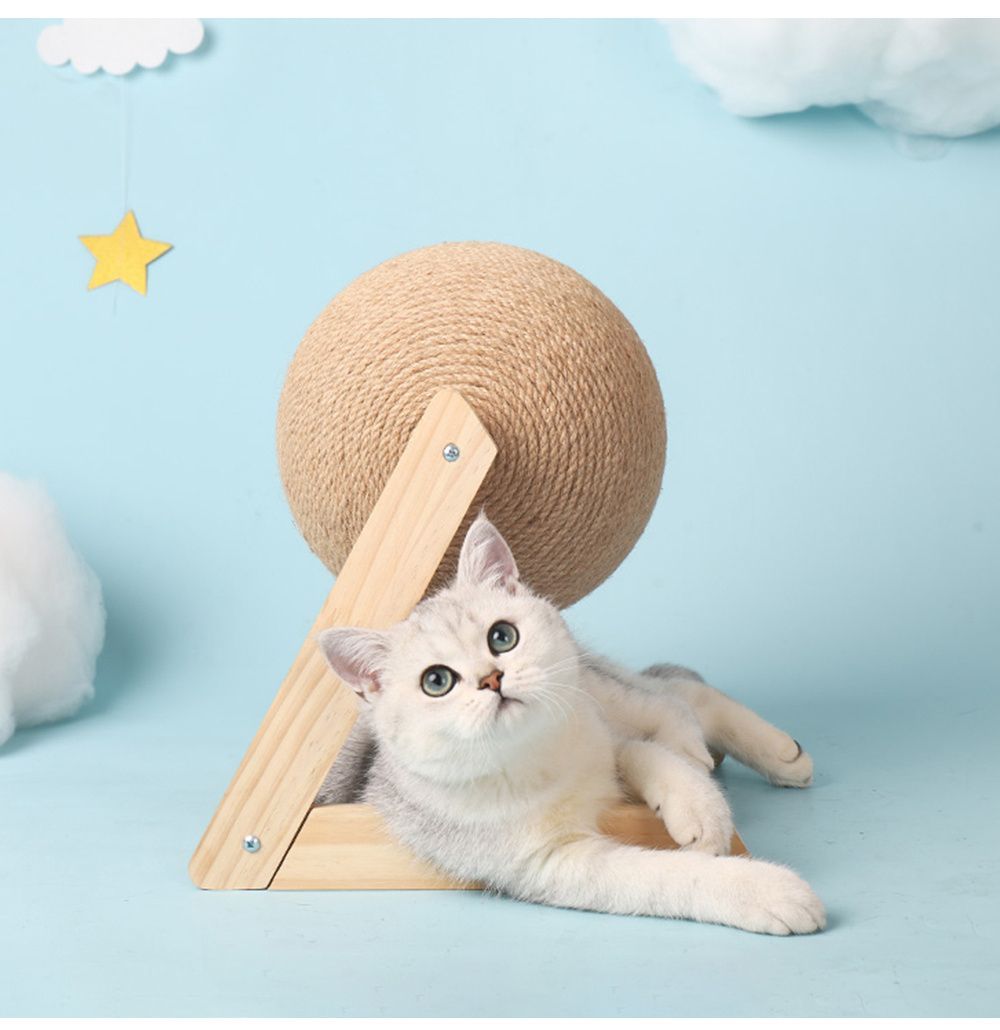 cat scratching post, vertical cat scratcher, debris-free cat post, cat self claw sharpener, cat exercise toy, durable cat scratching post, Australian cat accessories - Khaki - Size L